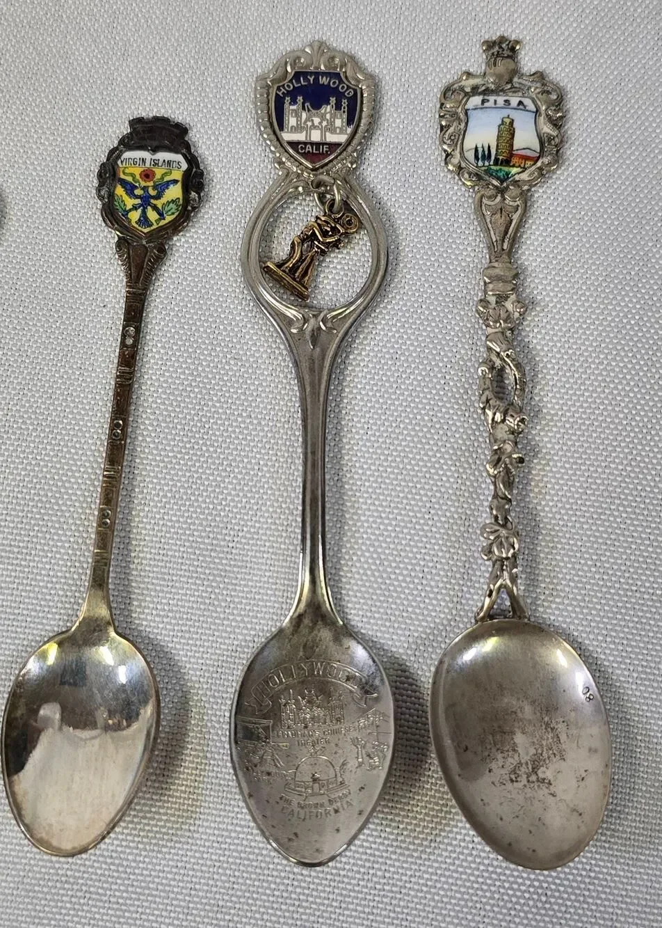 Vintage Travel Souvenir Collector Spoons - Lot of 5
